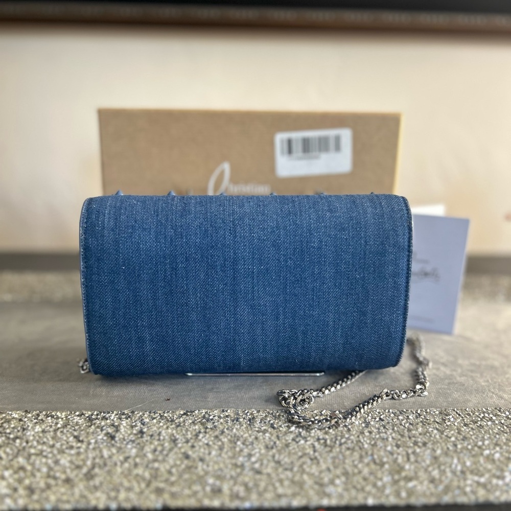 Christian Louboutin Paloma Loubinthesky Denim Wallet on Chain $1390 Retail - Picture 5 of 9
